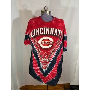 Liquid Blue Tie Dye Cincinnati Reds Men's Tee Shirt XL Double Sided All Over